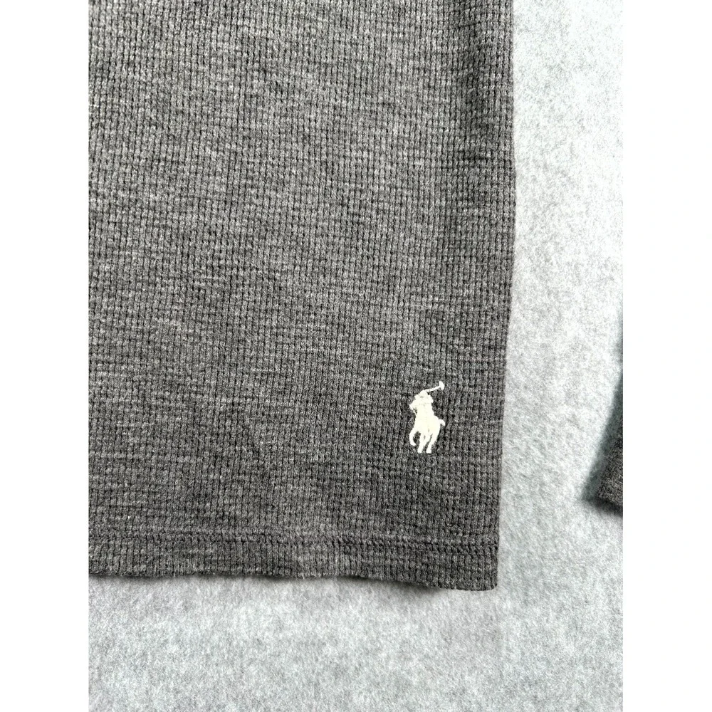 Polo Ralph Lauren Sleepwear Shirt Men's Small Gray Waffle Knit Embroidered Logo